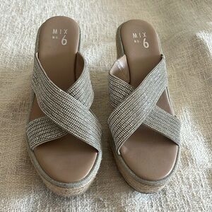 Espadrille wedges rhinestone sparkly wedding mother of bride